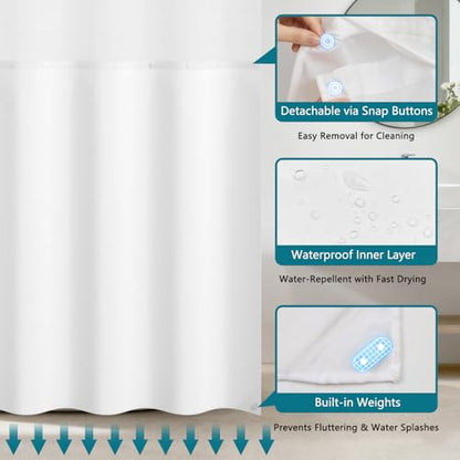 Ocean No Hook Cat Funny Shower Curtain, Waterproof Kids Shower Curtain with Snap in Liner and Mesh Top Window, Funny Shower Curtains for Bathroom, Cute Diving Cat Nautical Bath Curtain, 71x74 Inches - color: Scuba Diving Cat