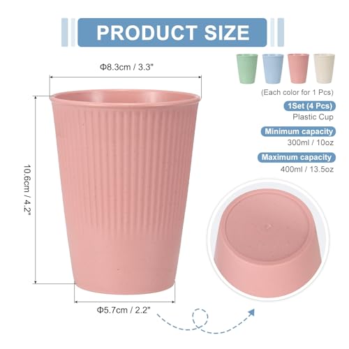 uxcell 4 Pcs Simple Toothbrush Cup, 3.3 x 3.3 x 4.2 Dishwasher Safe Bathroom Tumbler Reusable Plastic Cup Set for Storing Toothpaste Combs, Light Green/Light Pink/Light Blue/Beige - color: Light Green/Light Pink/Light Blue/Beige