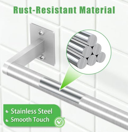 VOTZAAQ Brushed Nickel Towel Bar for Bathroom Wall,Stainless Steel Towel Racks for Bathroom Wall Mounted, Space-Saving Towel Storage, 24 Inch - size: 24 Inch（2 packs）