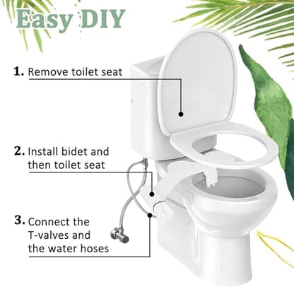 Sitz Bath for Toilet, Bidet Attachment for Toilet, Toilet Bidet Attachment, Bidet Sprayer with Dual Nozzle, Bidet Spray Adjustable Pressure for Feminine/Posterior Wash