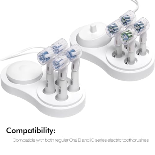 Toothbrush Head Covers & Toothbrush Holder for Oral B & iO series, transparent and white - color: White and Transparent