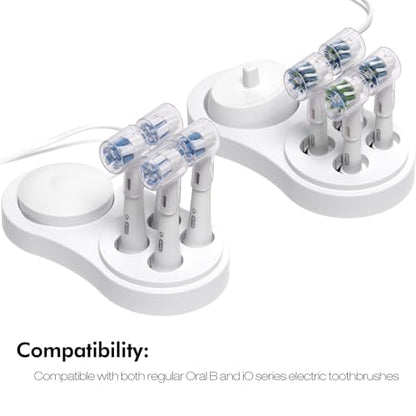 Toothbrush Head Covers & Toothbrush Holder for Oral B & iO series, transparent and white - color: White and Transparent