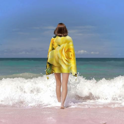 Yellow Rose Bath Towel Super Absorbent Beach Towels Microfiber Bathroom Towel 32 x 52 Inch - color: Yellow Rose
