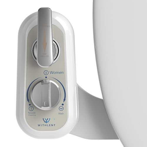 Left Handed Bidet Attachment for Toilet - Left Handed Bidet Non-Electric,Self-Cleaning,Adjustable Water Pressure,Retractable Dual Nozzles for Frontal & Rear Wash,Lever Control