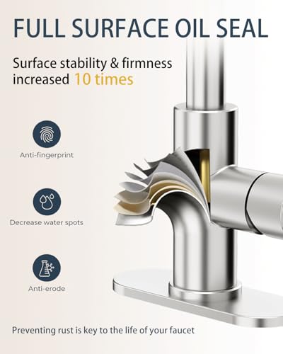 Bathroom Faucets, Bar Sink Faucet Single Hole for Bathroom Kitchen Campers with Pop-Up Drain Hose, Suitable for Farmhouse Vanity Lavatory - color: Brushed Nickel, style: Classic