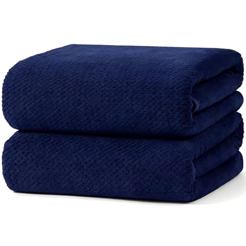 2PC Bath Sheets,40"x80" Microfiber Bath Towels,Navy Blue | Extra-large size, Quick dry, Highly Absorbent, Lint Free，shower towels for bathroom gym spa，Big and Tall users - color: Navy Blue, size: 2Piece Bath Sheet