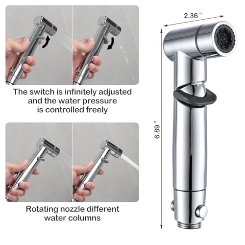 Handheld Bidet Sprayer for Toilet Kit Cleaning Assistant Jet Spray Bidet Attachment with Adjustable Water Pressure Easy Control One Button Shut-Off Water