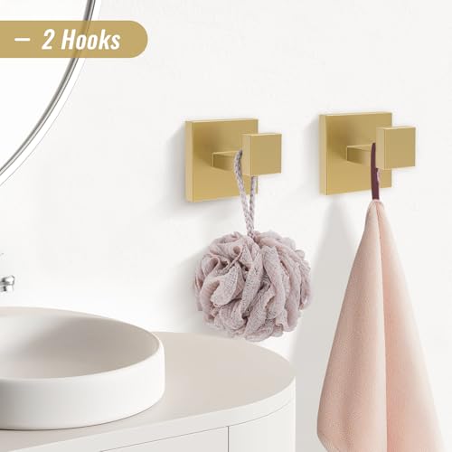 YACVCL Brushed Gold Bathroom Hardware Accessorie Set 23.6 Inch Towel Bar Set 5-Pieces Towel Rack&Holder Set for Bathroom,Upgraded Toilet Paper Holder with Shelf,Stainless Steel Wall-Mounted - color: 5 Pcs Brushed Gold
