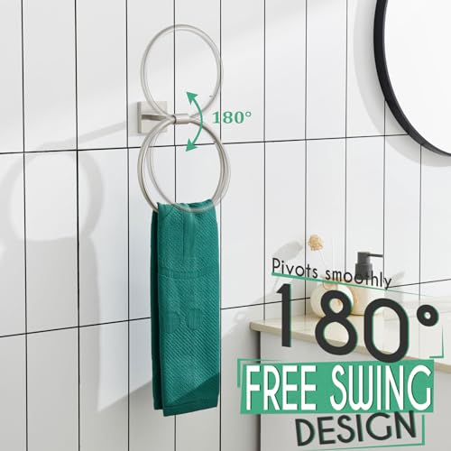 KOKOSIRI Bath Towel Holder Brushed Nickel Hand Towel Ring Bathroom Accessories Shower Towel Rack Stainless Steel Wall Mount, B3010BR - color: Brushed Nickel