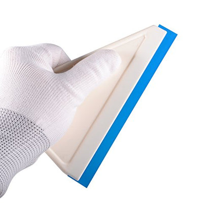 FOSHIO 4Pack White Auto Home Kitchen Bathroom Shower Squeegee Hand Squeegee Window Wiper Mirror Wiper with Blue Silicone Water Blades