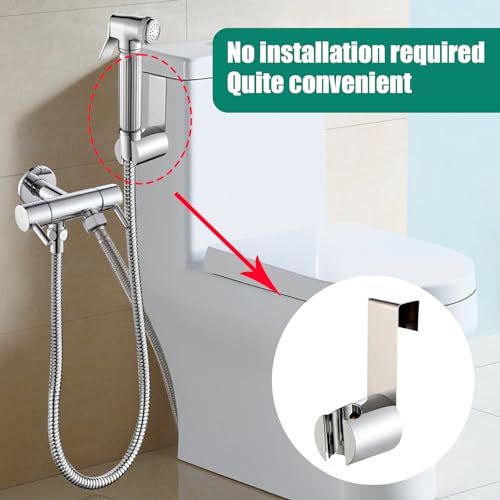 Bidet Sprayer Holder Toilet Bathroom Attachment Hanging Bracket for Handheld Shower Wand, Diaper Sprayer,Stainless Steel Holder for Hand Shower Toilet Bidet Sprayer - color: 1 Pcs