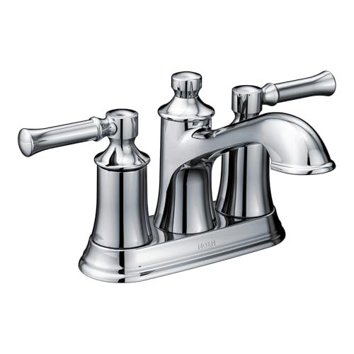 Moen Dartmoor Chrome Traditional Two Handle Centerset Bathroom Sink Faucet, 6802 - color: Chrome