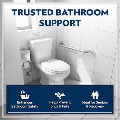 4-Pack Starter Bundle, 500 lb, 16/18/24/32 in, Brushed Stainless | Complete Bathroom Safety Starter Bundle, For Seniors, 1.25 in Diameter, 500 lb Rated, All-in-One Shower Safety Solution - color: Brushed Stainless