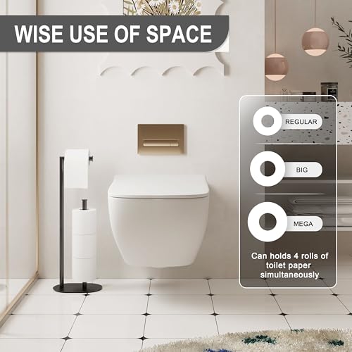 Black Toilet Paper Holder is Crafted from Premium Metal Material,ensuring it Remains Rust-Proof and Durable Over Years of use. - color: Matte Black