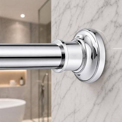 Outdoor Tension Rods No Drilling Patio Shower Curtain Rod 30-130 Inch | Extra Long Tension Curtain Rod,10FT,Heavy Duty,1.1 Inch Thick Diameter,Spring Adjustable,No Rust,Bathroom,Windows,Silver - color: Silver, size: 30-130 inches