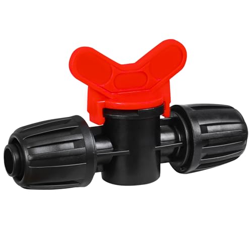 10 Pack 1/2 Inch Drip Irrigation Valve Fittings (1/2" ID x 0.65" OD) - 1/2'' Drip In-Line Shut Off Valve Anti-Drop Barbed Lock Nut Flow Control Valve Connectors for 1/2 Inch Drip Tubing - size: 1/2" Drip Valve