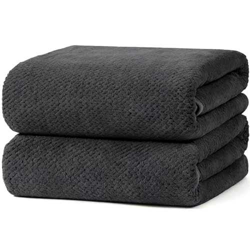 2PC Bath Sheets,40"x80" Microfiber Bath Towels,Charcoal Gray | Extra-large size, Quick dry, Highly Absorbent, Lint Free，shower towels for bathroom gym spa，Big and Tall users - color: Charcoal Gray, size: 2Piece Bath Sheet