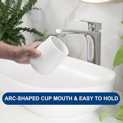 Bathroom Tumbler Cup Ceramic 2Pcs 13.5oz Reusable Toothbrush Cup 400ml, Toothbrush Holder Adequate for Your Bathroom (White) - color: White, size: 2pcs