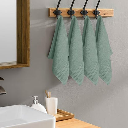 BOUTIQUO Ultra Soft Cotton Washcloths, Contains 12 Piece Face Cloths 12x12 inch, Ideal for Everyday use Face Towels, Compact & Lightweight Multi Purpose Washcloths - Jade - color: Jade, size: Washcloths - Set of 12