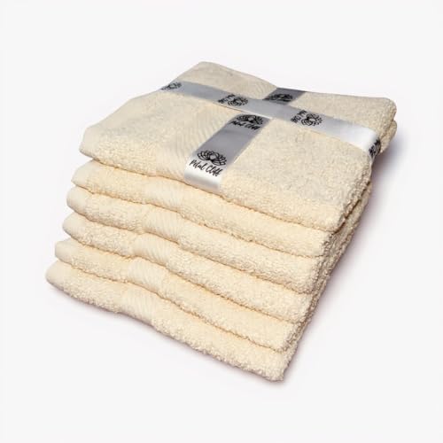 Super Soft 570 GSM Luxury Cotton Face Towel/Washcloths Set of 6, 100% Cotton Zero Twist Ring-Spun Heavyweight, Super Absorbent Wash Cloths – Designed for Exfoliation, Comfort, and Durability. - color: Yellow