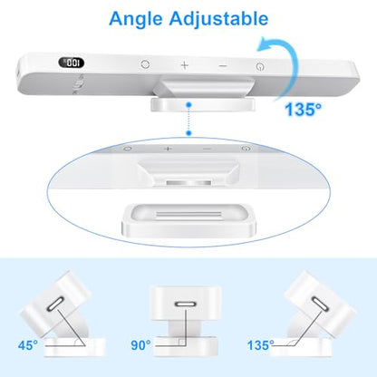 Ferswe 3W Rechargeable Light Bar, Touch Adjustable 3 Colors, 120 LED Mirror Lights, Magnetic for Cabinets, Makeup Battery, Stick On for Closet, Kitchen, Bedroom, Bathroom, Wall