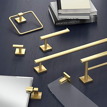 Gatco 4062 Elevate Bathroom Towel Ring, Wall Mounted Hand Towel Holder for Bathroom Vanity & Sink Area, Brushed Brass - color: Brushed Brass, style: Elevate