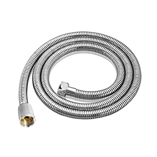 Stainless Steel Flexible Shower Hose Long Bathroom Shower Water Hose Extension Plumbing (Color : Silver, Size : 1.5m) - size: 1.5m