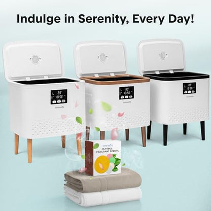 SereneLife Towel Warmer Bucket for Bathroom | WiFi App and Single-Touch Control | Fits 2 Large Bath Towels or Blanket | Auto Shut-Off | Home & Spa Use with Stainless Steel Tub | Rose Gold - color: Gold
