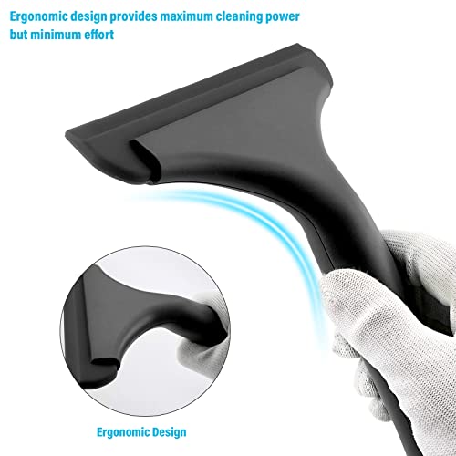 Small Silicone Squeegee Window Shower Squeegee Tool,Auto Water Blade for Car Windshield, Window, Mirror, Glass Door,Bathroom - color: Black+black