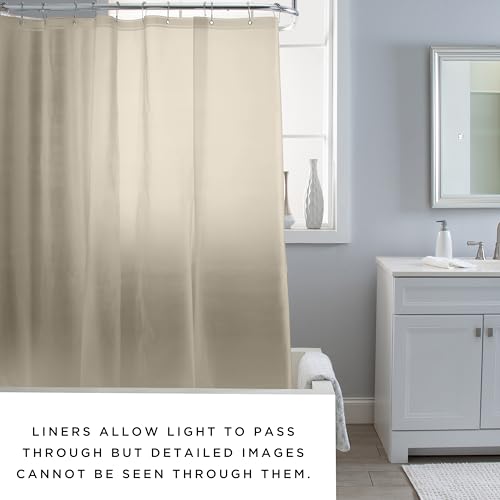 Bath Bliss 2 Pack PVC Heavy Weight Shower Curtain Liner | 4G | 70" x 72" | Rust Resistant Copper Grommets | Magnetic Hem | Beige - color: Beige