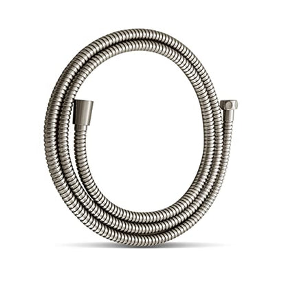 OFFO Shower Hose, Brushed Nickel Kink Free Stainless Steel Shower Hose Attachment Electroplating Handheld Shower Head Hose Flex Hoses Extension with Brass Insert & Nut for Pet Bathing Cleaning 80-Inch - color: Brushed Nickel, size: 80 in