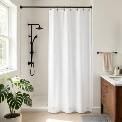Barossa Design White Stall Shower Curtain Liner with 3 Magnets, 36x72 | 8G Thick PEVA, 7 Metal Grommets, 36 x 72 Inches for Small Bathroom Stall, PVC Free - color: 3a. White, size: 36"W x 72"L (Pack of 1)