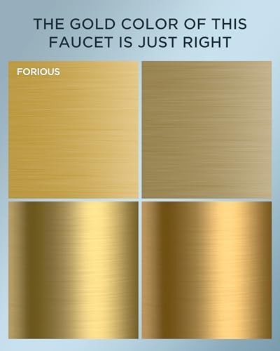 FORIOUS Gold Bathroom Faucet Centerset 4 Inch, Gold Vanity Faucet Remodel | CUPC Two Handle 4" Brushed Gold Centerset Bathroom Faucet 2 Hole with Accessories for Hospitality,Real Estate Procurement - color: Brushed Gold, style: Classic