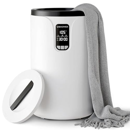 USHOWER Towel Warmers for Bathroom, 20L Large Towel Warmer Bucket for Spa | LCD Screen Display Time&Temperature, Auto Shut-Off Towel Heater Fits Two 40"x70" Oversized Towels, Blankets, Bathrobes, PJ’s - size: Plus
