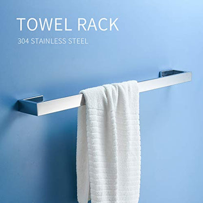 Fapully Bathroom Accessories Set, 4-Piece Bathroom Hardware Polished Chrome | SUS304 Stainless Steel | Wall Mounted - color: Polished Chrome, style: 4 Piece