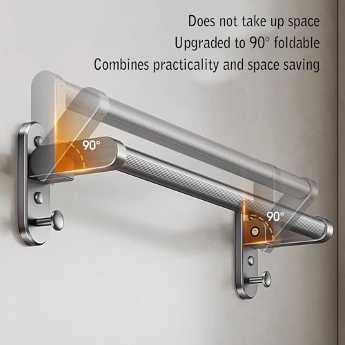 Shower Grab Bar, Bathroom Grab Bar, Foldable, Non-Slip Texture, Suitable for Shower and Bathtub(Gray,L-50CM) - color: Gray, size: L-50CM
