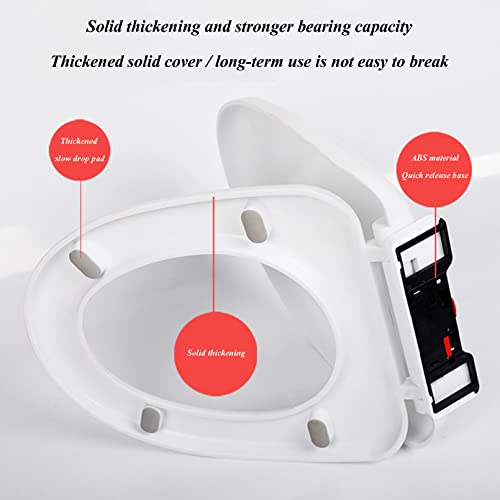 "Soft Close Toilet Seat with Quick Release – Design for Easy Cleaning & Installation, Top Fix/Bottom Fixed, White"