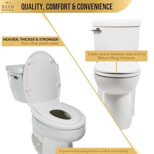 BATH ROYALE Potty Training Seat - Soft Close, Kingsport BR720-02, Round Almond/Bone, Adult/Child Combo - color: Almond/Bone, size: Round