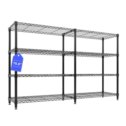 Garvee 70.8" W Storage Shelves Metal Shelving Unit Heavy Duty for Pantry - size: 4-Tier,70.8"W x 59.5"H x 15.8"D