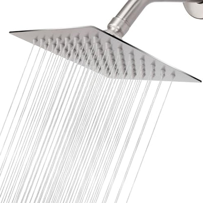 NearMoon Rain Shower Head, High Flow Stainless Steel Square Rainfall Shower, High Pressure Design, Awesome Shower Experience Even At Low Water Flow (6 Inch, Brushed Nickel) - color: Brushed Nickel, size: 6 Inch Square