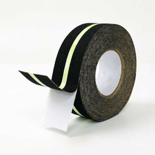 Anti Slip Tape 2" x 33',with Glow-in-the-Dark Strip, Heavy Duty Grip Tape Non Skid Traction Tape for Stairs Outdoor Steps Ramps Decks, Waterproof Tape for Indoor Bathroom Kitchen Garage Safety - size: 2" x 33ft Glow Strip