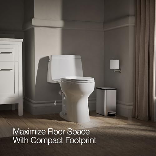 Kohler 1.6 Gallon Stainless Steel Bathroom Trash Can | 31319-ST, Small Waste Bin, Quiet-Close Lid, Hands-Free Foot Pedal - color: Stainless Steel, size: 1.6 Gallon - Step Can
