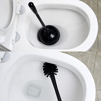 Casaphoria Toilet Plunger and Bowl Brush Combo for Bathroom Cleaning,Bathroom Accessories, Dark Black, 2 Sets - style: Long_handle(2 Sets)