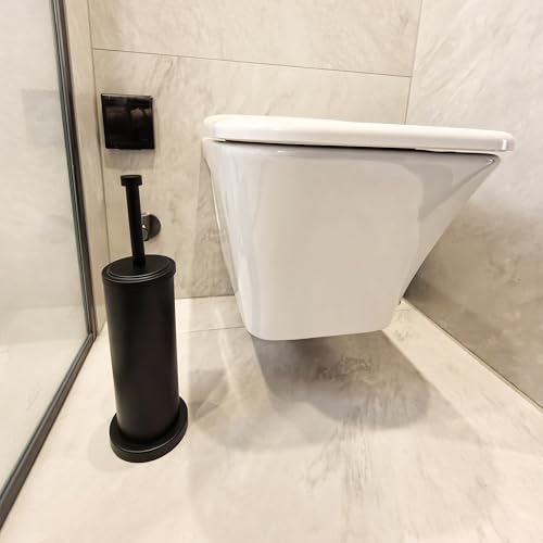 Matte Black Toilet Bowl Brush with Holder, Durable Bathroom Cleaning Tool, Modern Design for Easy Toilet Maintenance, Bathroom Cleaner Brush for Efficient Cleaning and Hygiene - color: Matte Black