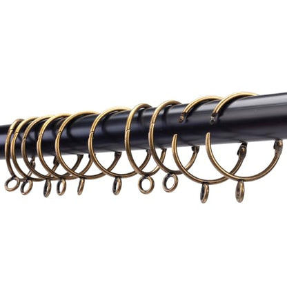 Openable Curtain Rings with Eyelets,1inch Heavy Duty Rustproof Metal Drapery Rings,Shower Curtain Rings 24pcs Bronze Zocang - color: Bromze, size: 1inch Inside Diameter