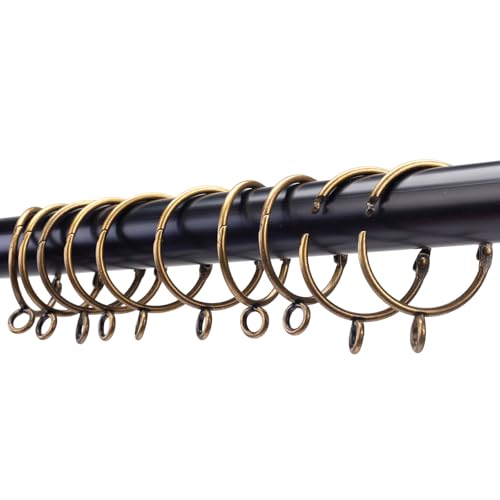 Openable Curtain Rings with Eyelets,2inch Heavy Duty Rustproof Metal Drapery Rings,Shower Curtain Rings 24pcs Bronze Zocang - color: Bromze, size: 2inch Inside Diameter