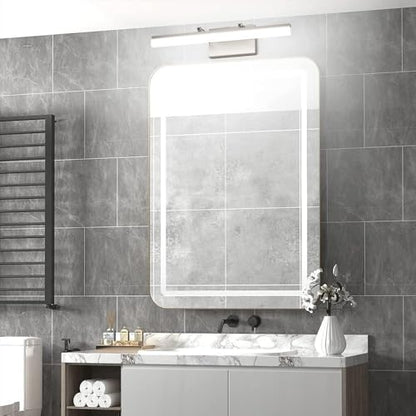 Aipsun Brushed Nickel Vanity Light Adjustable 20 inch Modern LED Bathroom Light Fixtures Over Mirror Rotatable Vanity Lighting 5500K - color: Brushed Nickel, size: 19.7 in