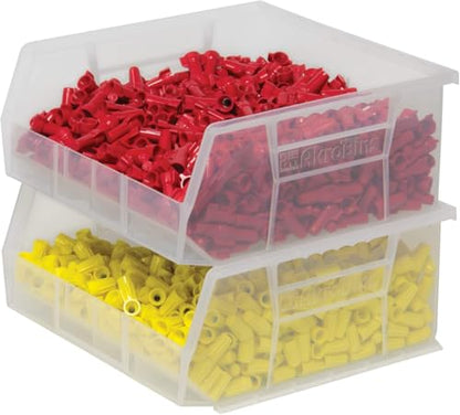 Akro-Mils 30235 AkroBins Plastic Storage Bins, 11"x11"x5", Clear, 6-Pack | Space-Saving Stackable Bins for Garage, Pantry, Craft Organization - color: Clear