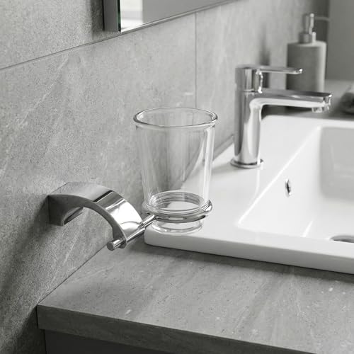 ECKOREA® Polished Chrome Tumbler Holder ECK-270C, Tumbler Included, Durable Zinc Alloy, Wall-Mounted, Screw-in - size: ECK-270C