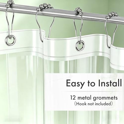 10G Heavy Duty Shower Curtain Liner 76 Inches Long, 100% EVA Vinyl 71 x 76 Longer Bathroom Shower Liner with 3 Large Magnets and 12 Grommet Holes, Weighted Clear Plastic Waterproof Shower Liner - size: 71"W x 76"L (Pack of 1)